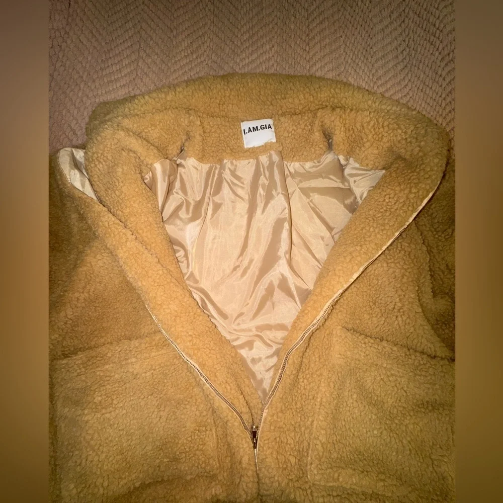 I.AM.GIA Pixie Teddy Sherpa Jacket Caramel Oversized Cozy L